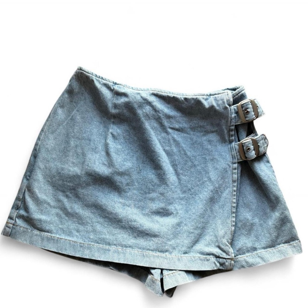 Vintage 90s Wrap Skort w/ Side Buckles, 27”-28” waist